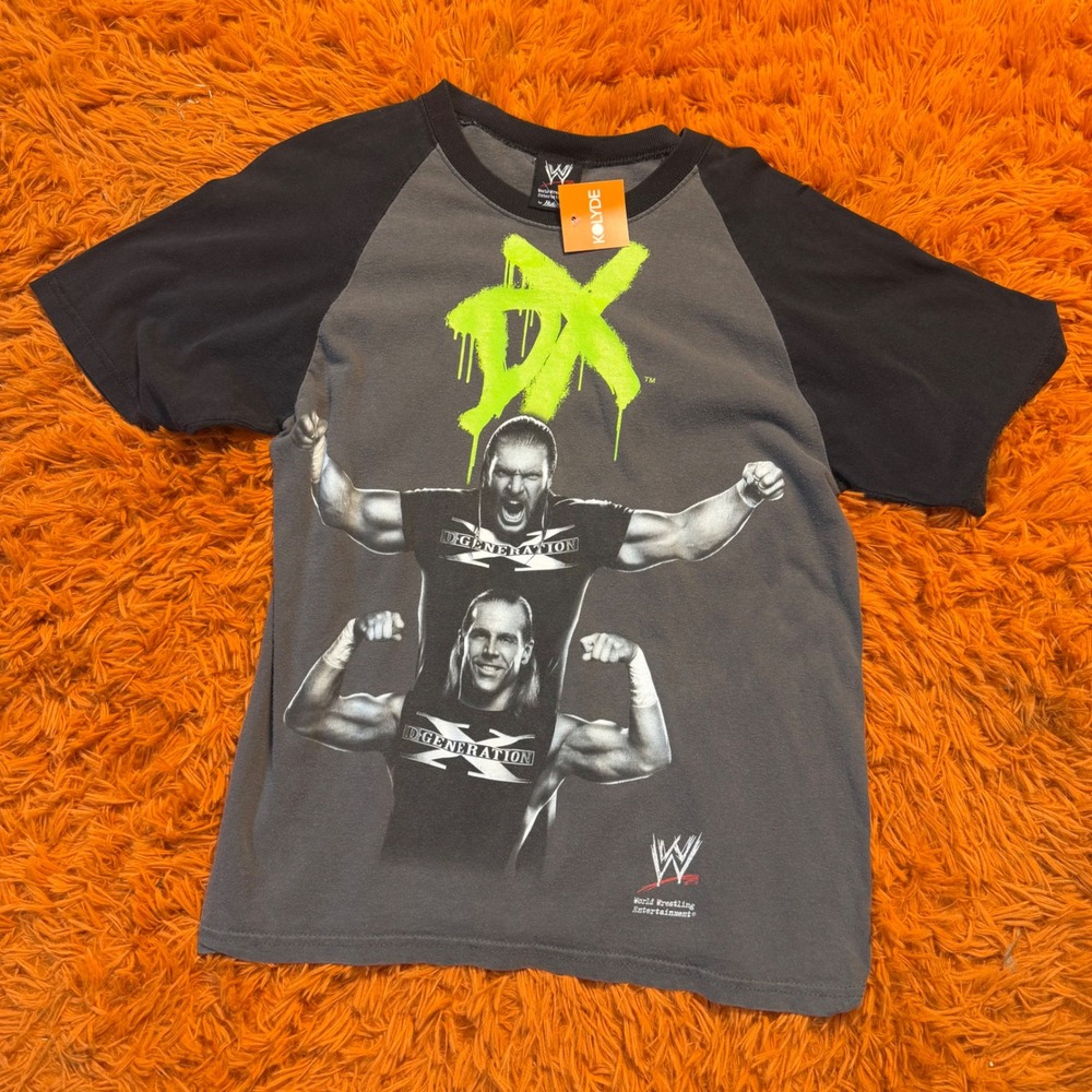 WWE D-Generation X DX Raglan T-Shirt Triple H Shawn Michaels Grey Black Mens m/L